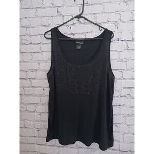Lane Bryant Embellished Tank‎ Top Women's Plus Size 14/16 Black